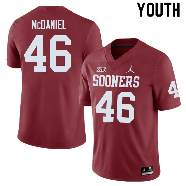 Youth #46 Gabriel McDaniel Oklahoma Sooners College Football Jerseys Sale-Crimson - Click Image to Close